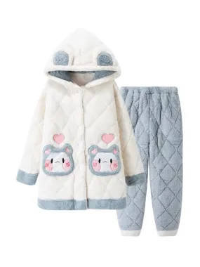 Bebe Sleep Cozy Winter Quilted Dreamy Pajamas Set