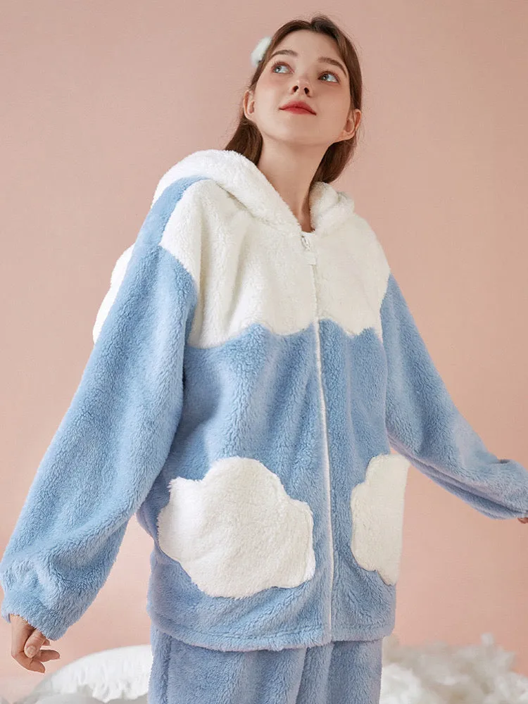 Cinnamoroll Cozy Dreamy Winter Fleece Pajama Set