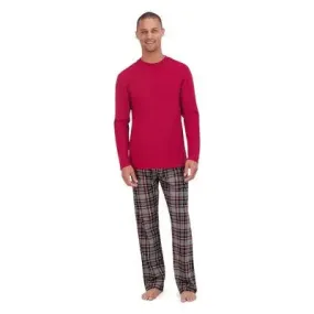 Hanes Originalsen's 2pc Plaid Comfort Fleece Sleep Pajama Set