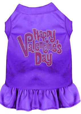 Happy Valentines Day Rhinestone Dress Purple Lg (14)