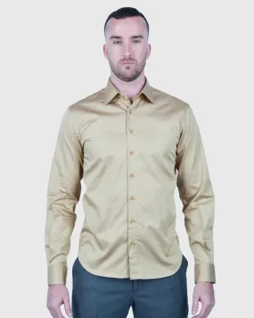 ROUGE S1878345T TAN SLIM SC SHIRT