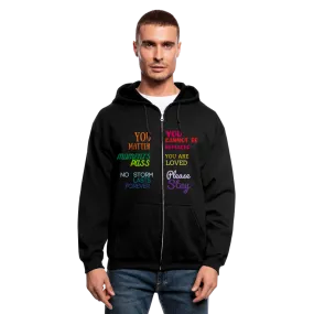 *SWEARY* Unisex WordsMatter Zip Hoodie (Semicolon Heart Back)