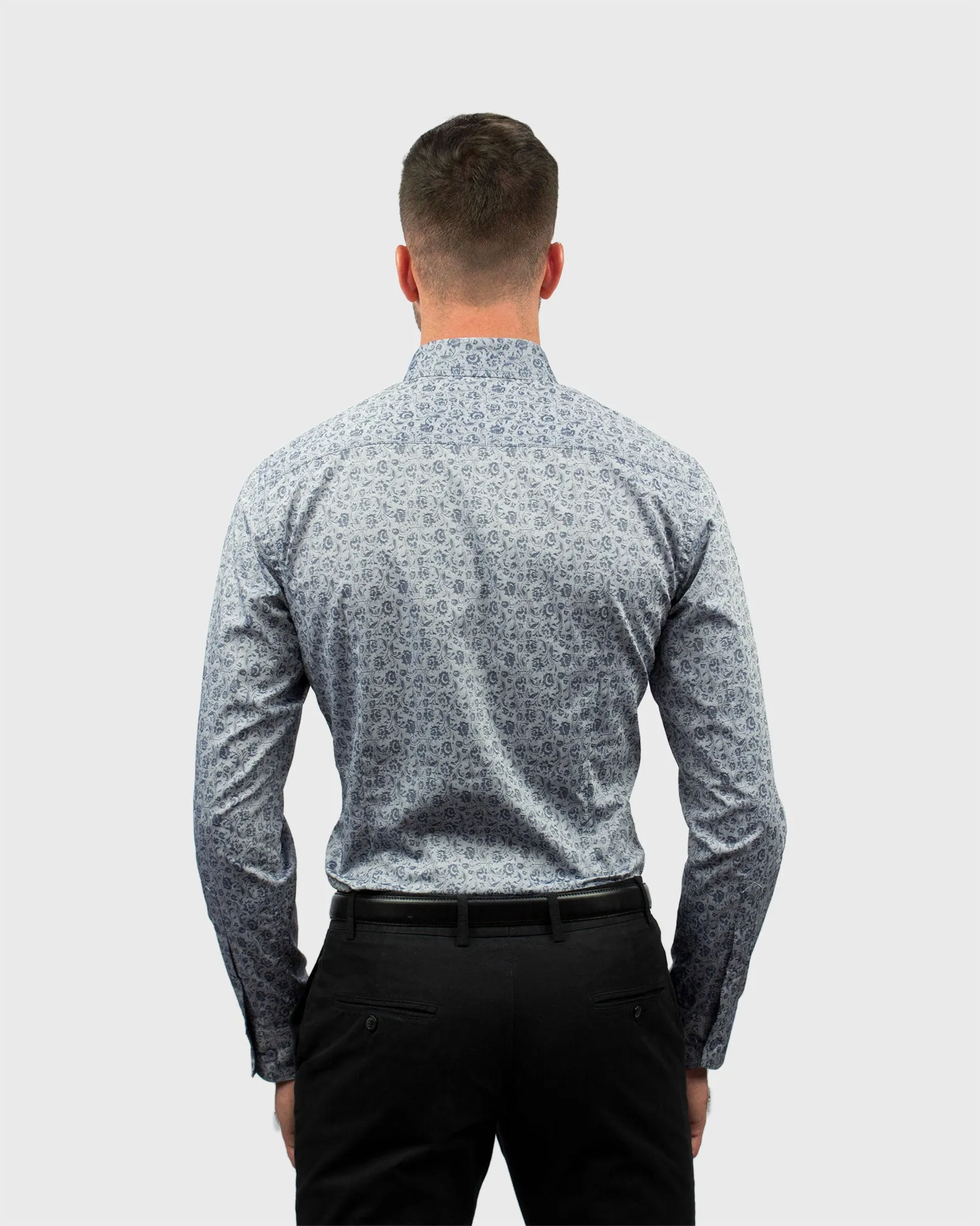 VINCENT & FRANKS S19CPR029 D-NAVY JACQUARD SLIM SC SHIRT